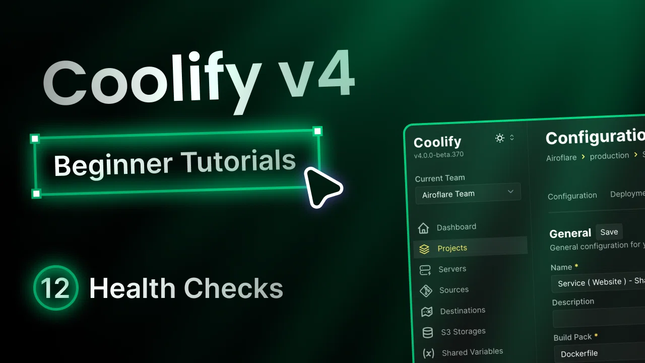 Setup Health Checks for applications deployed using Coolify